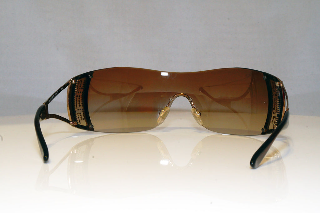 VERSACE Womens Diamante Designer Sunglasses Brown Shield 2058-B 1169/13 17455