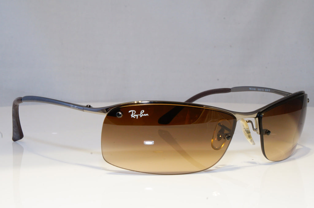 RAY-BAN Mens Designer Sunglasses Silver Rectangle FLIGHT RB 3183 004/13 20378