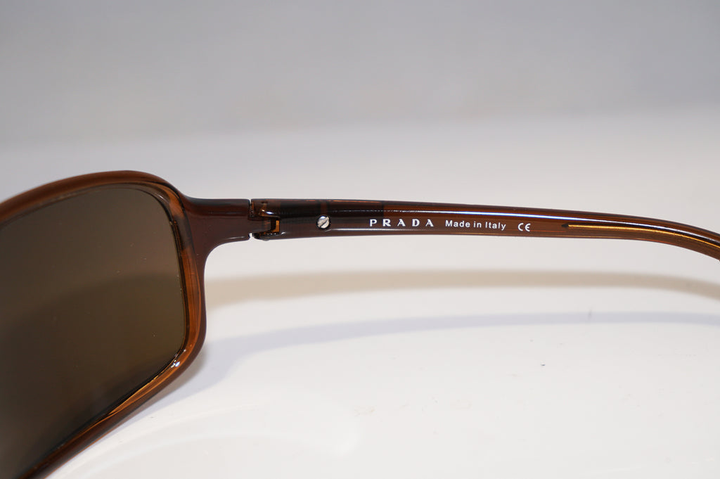 PRADA Vintage Mens Designer Sunglasses Brown Wrap SPR 06E 1BI-3N1 15989