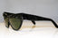 RAY-BAN Womens Vintage 1990 Designer Sunglasses Black Cat Eye ONYX W0 808 16950