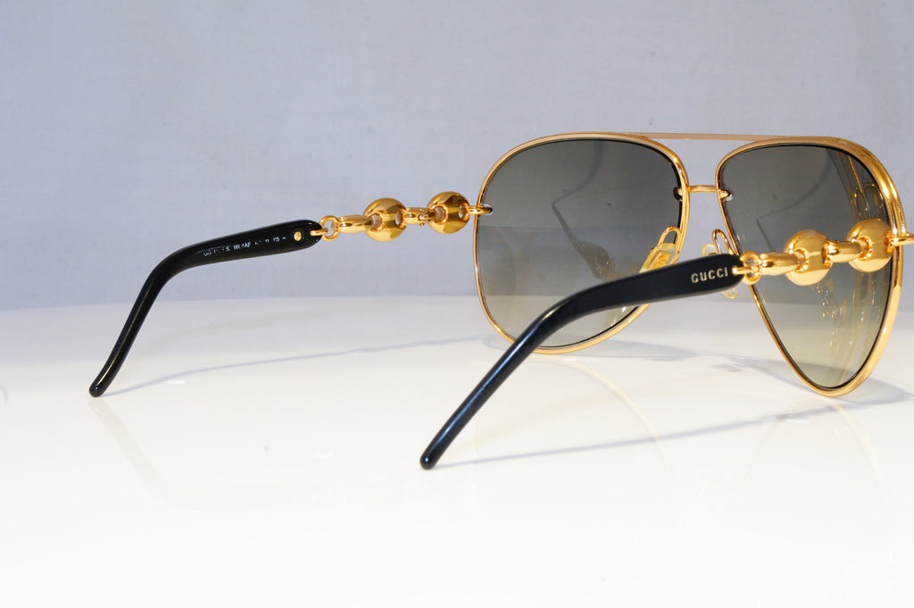 GUCCI Mens Womens Designer Sunglasses Gold Pilot GG 4225 BLK 19469