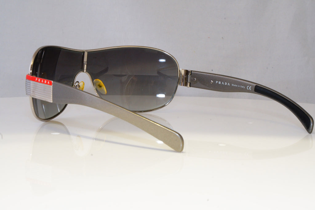 PRADA Mens Designer Sunglasses Silver Shield SPS 54H 1BC-5D1 20658