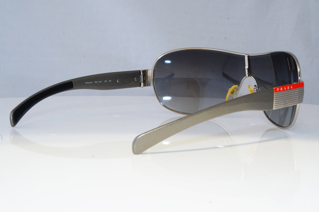 PRADA Mens Designer Sunglasses Silver Shield SPS 54H 1BC-5D1 20658