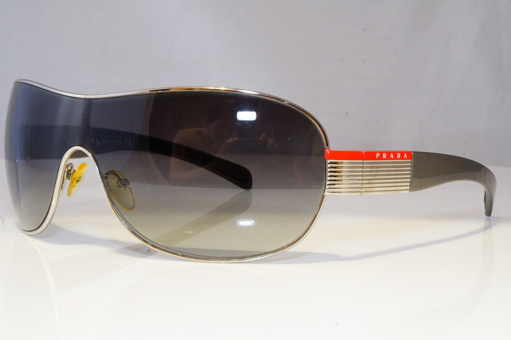 PRADA Mens Designer Sunglasses Silver Shield SPS 54H 1BC-5D1 20658