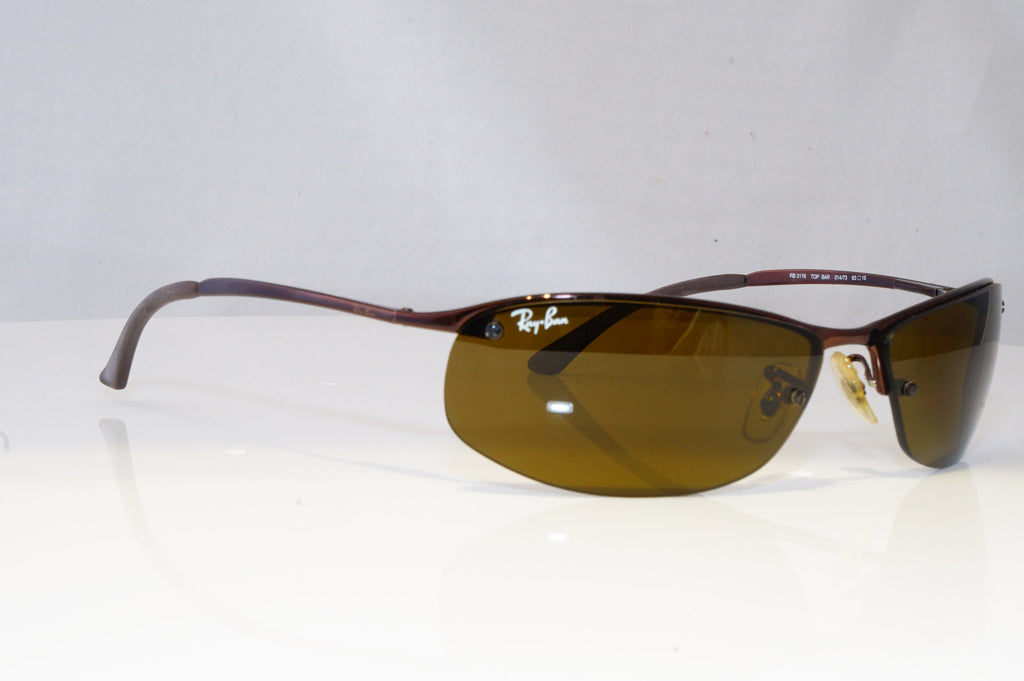 RAY-BAN Mens Designer Sunglasses Brown Rectangle FLIGHT RB 3179 014/73 20640