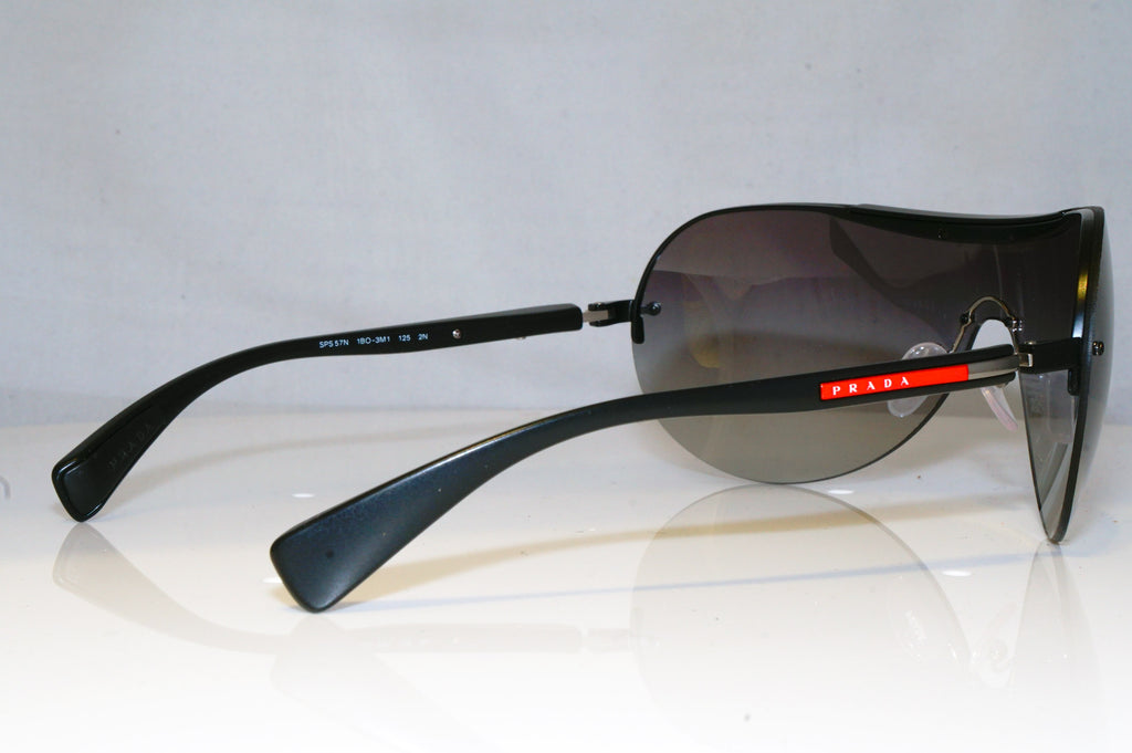 PRADA Mens Designer Sunglasses Black Shield SPS 57N 1BO-3M1 17270