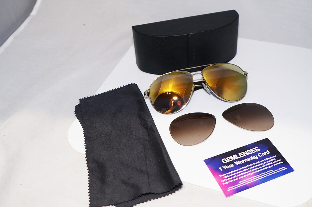 PRADA Mens Designer Flash Mirror Sunglasses Gold Aviator SPR 53Q ZVN-1X1 14776