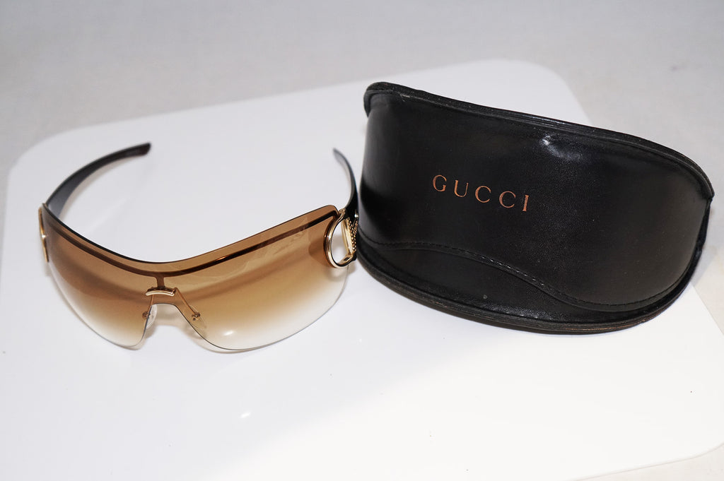 GUCCI Womens Designer Diamante Sunglasses Brown Shield GG 2711 RFVYP 16687