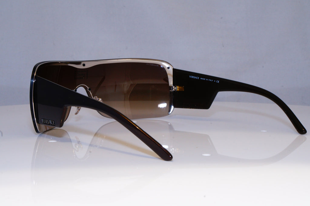 VERSACE Mens Womens Designer Sunglasses Brown Shield 2091-B 1000/13 19427