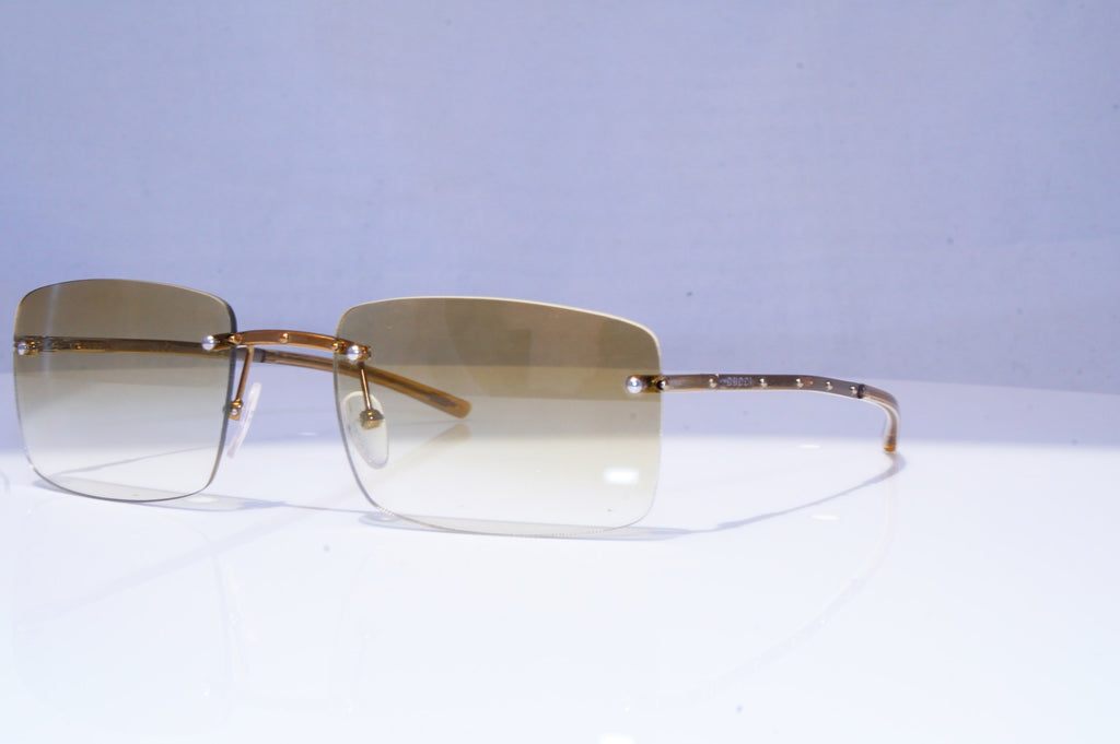 GUCCI Mens Vintage 1990 Designer Sunglasses Gold Rectangle GG 1756 AT2 18533