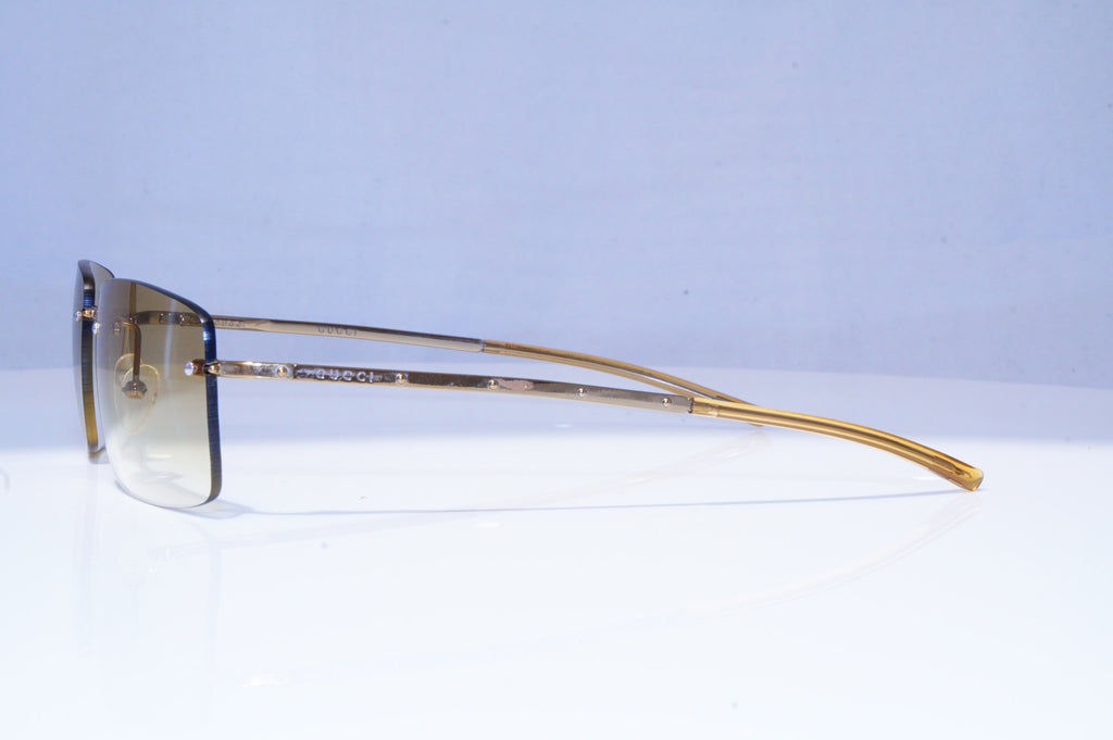 GUCCI Mens Vintage 1990 Designer Sunglasses Gold Rectangle GG 1756 AT2 18533