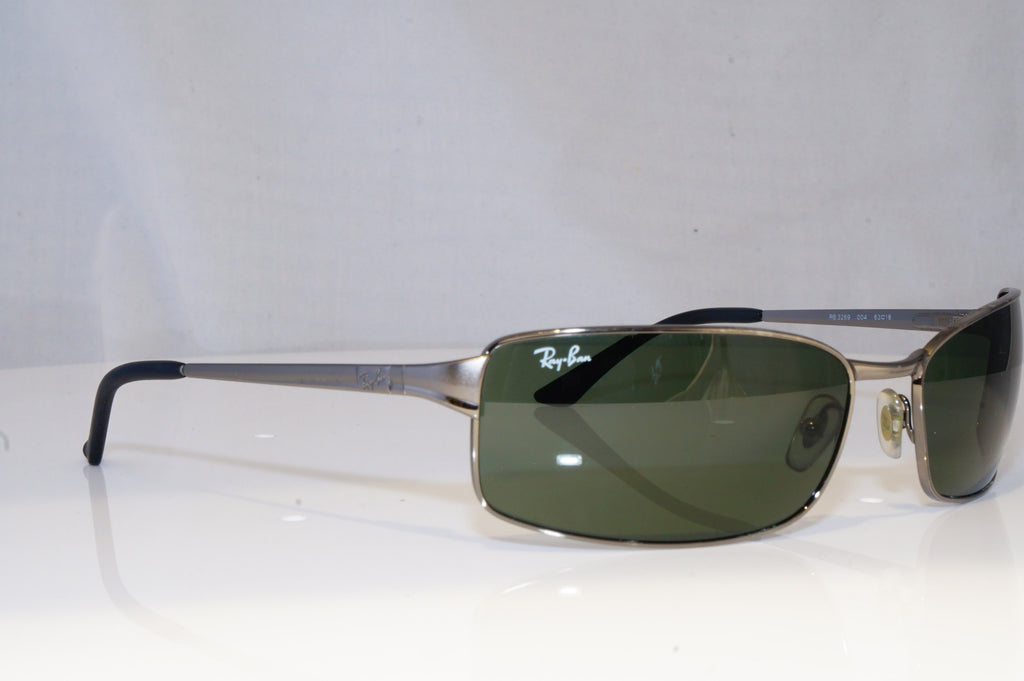 RAY-BAN Mens Designer Sunglasses Silver Rectangle FLIGHT RB 3269 004 19643