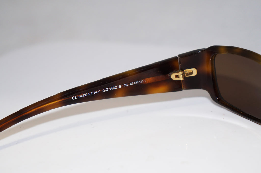 GUCCI 1990 Vintage Mens Designer Sunglasses Brown Rectangle GG 1482 05L 15883