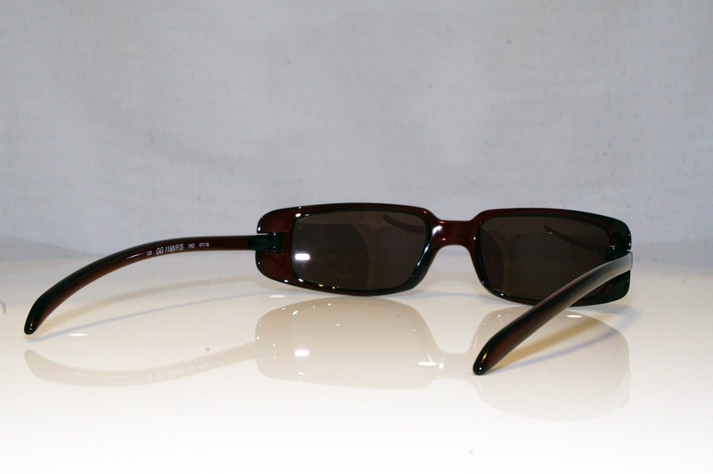 GUCCI Womens Vintage 1990 Designer Sunglasses Brown Rectangle GG 1188 1NG 16546