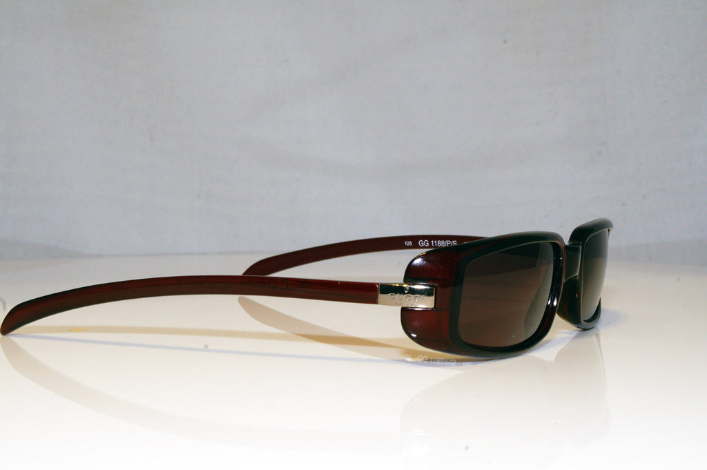 GUCCI Womens Vintage 1990 Designer Sunglasses Brown Rectangle GG 1188 1NG 16546