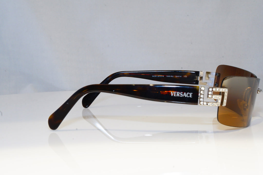 VERSACE Womens Diamante Designer Sunglasses Brown Wrap 2010-B 1000/6U 19638