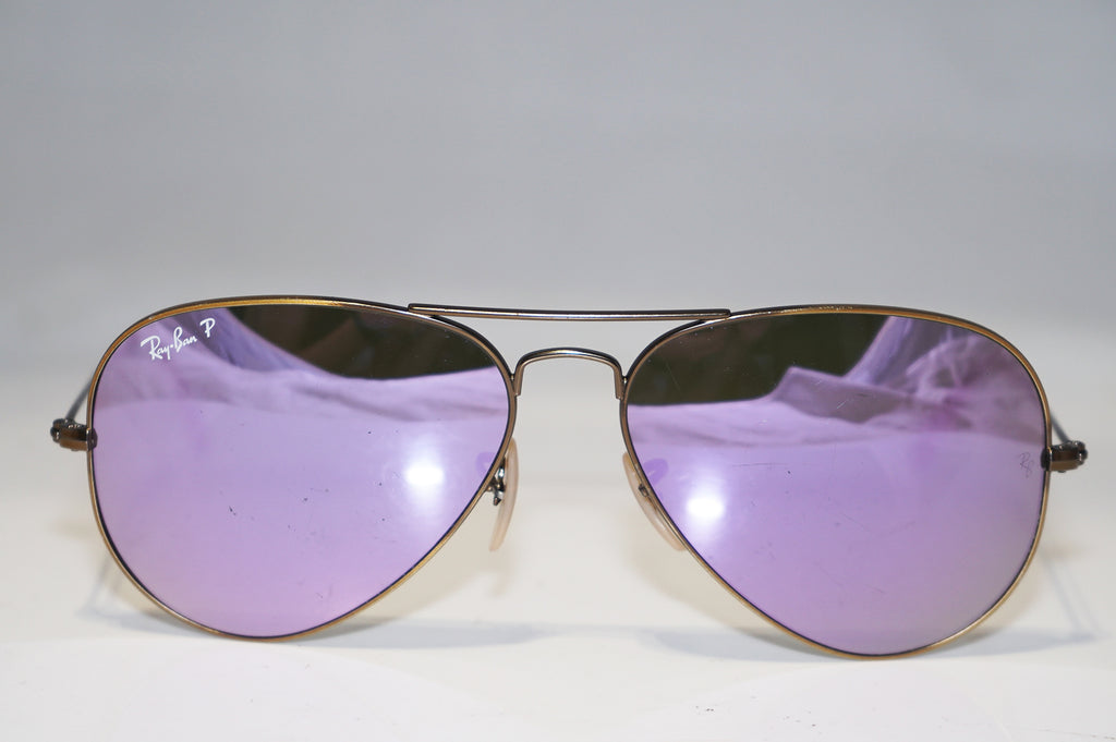 RAY-BAN Mens Designer Polarized Sunglasses Violet Aviator RB 3025 167/1R 15141