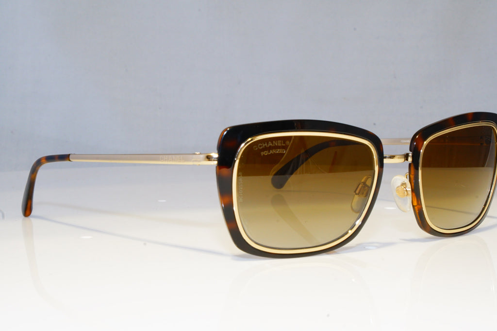 CHANEL Womens Polarized Designer Sunglasses Gold Rectangle 4203 395/S9 19369