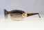 GUCCI Womens Diamante Designer Sunglasses Brown Rimless HEART GG 4201 DSNC 19239