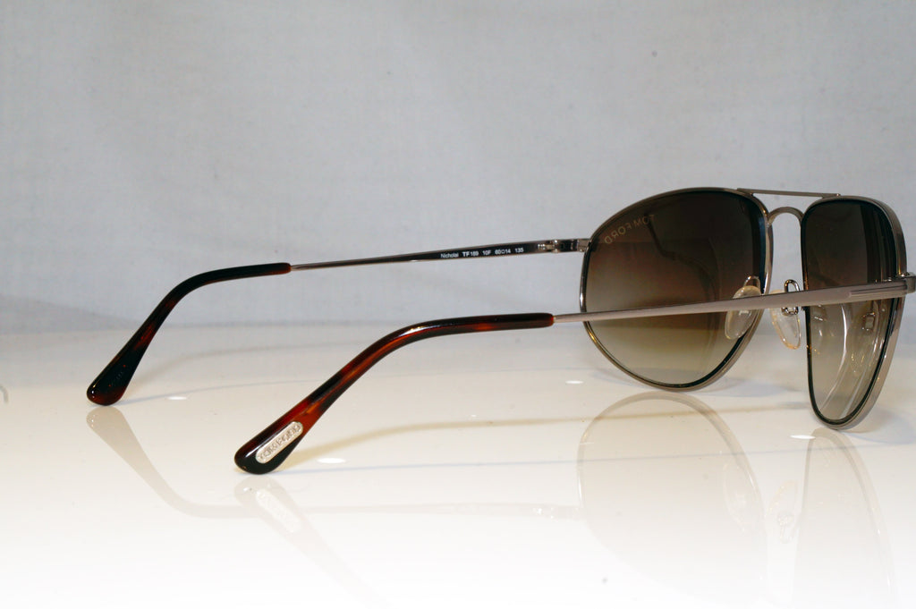 TOM FORD Mens Designer Sunglasses Silver Aviator Nicholai TF189 10F 16731