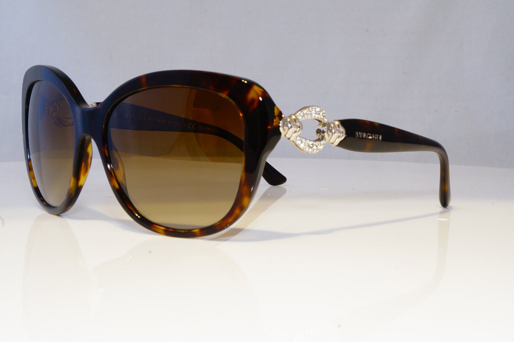 BVLGARI Womens Diamante Designer Sunglasses Brown Butterfly 8180 504/T5 19240