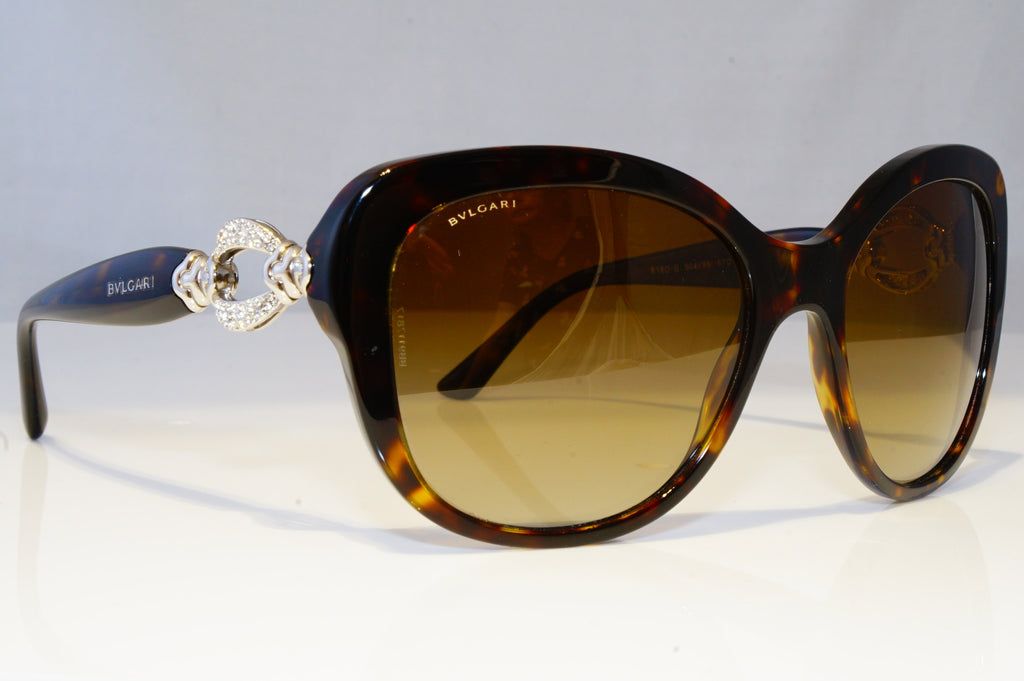 BVLGARI Womens Diamante Designer Sunglasses Brown Butterfly 8180 504/T5 19240