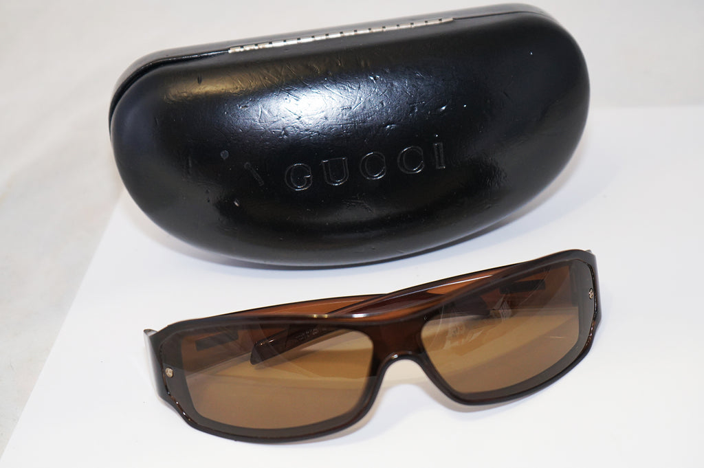 GUCCI 1990 Vintage Mens Designer Sunglasses Brown Wrap GG 1462 6N7 16160