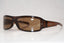 GUCCI 1990 Vintage Mens Designer Sunglasses Brown Wrap GG 1462 6N7 16160