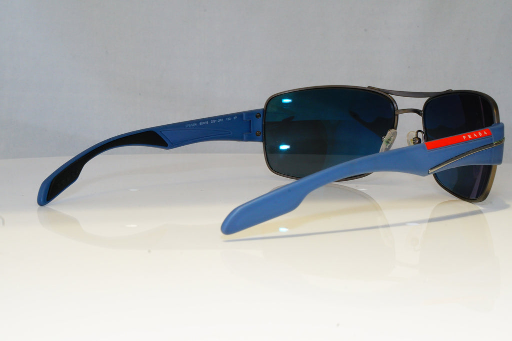 PRADA Womens Polarized Mirror Designer Sunglasses Blue SPS 53N DG1-2F2 19212