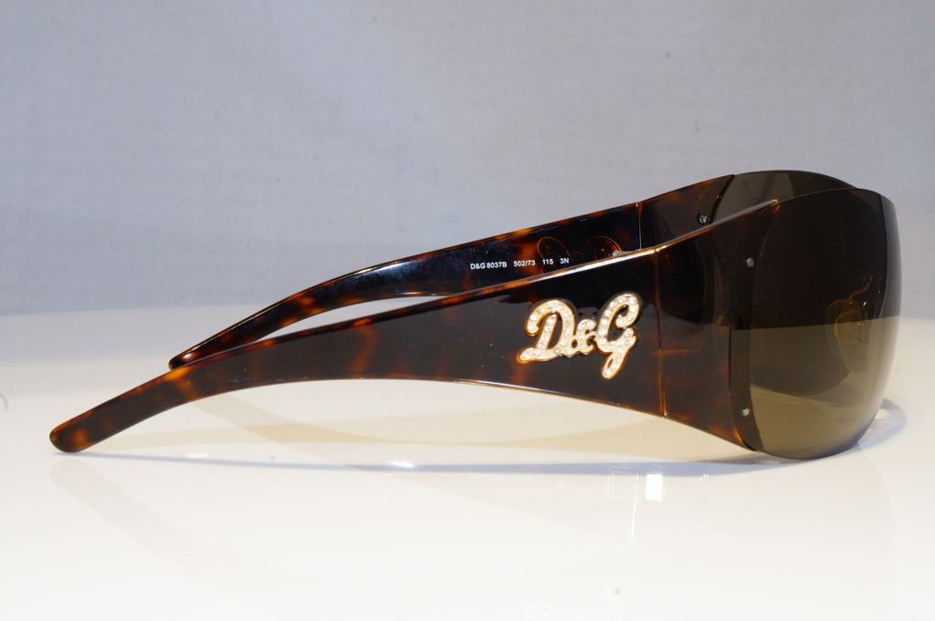 DOLCE & GABBANA Womens Diamante Designer Sunglasses Shield D&G 8037 502/73 19517