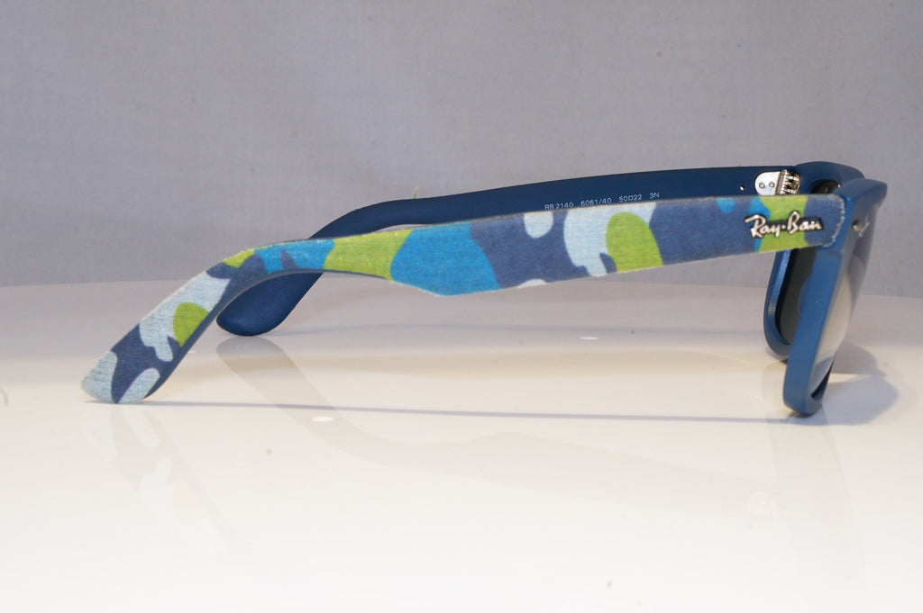 RAY-BAN Mens Mirror Designer Sunglasses Blue Wayfarer CAMO RB 2140 6061/40 20830