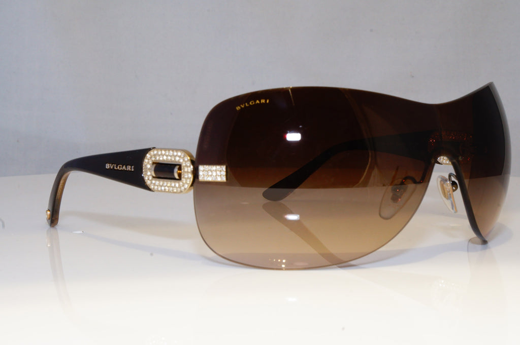 BVLGARI Womens Diamante Designer Sunglasses Brown Shield 6054-B 278/13 19506