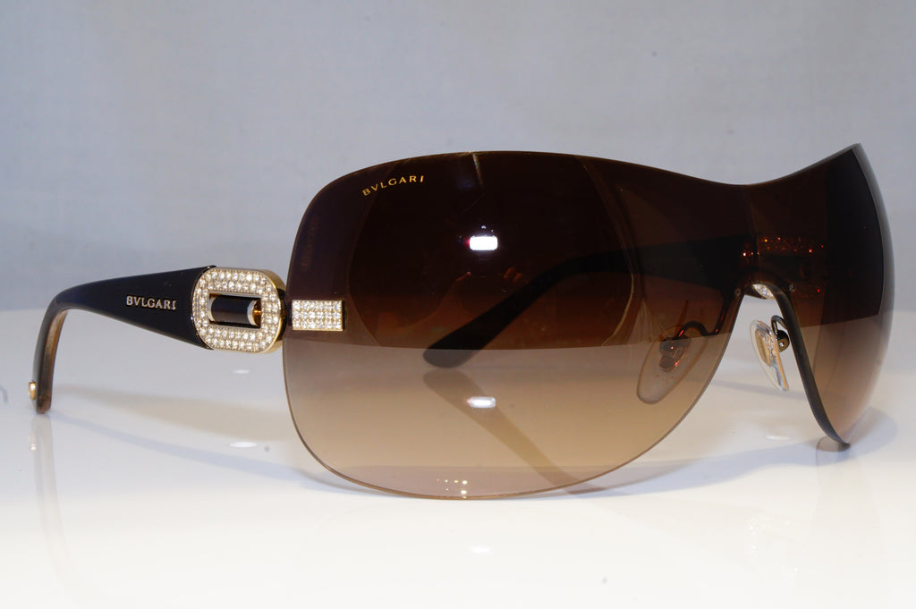 BVLGARI Womens Diamante Designer Sunglasses Brown Shield 6054-B 278/13 19506