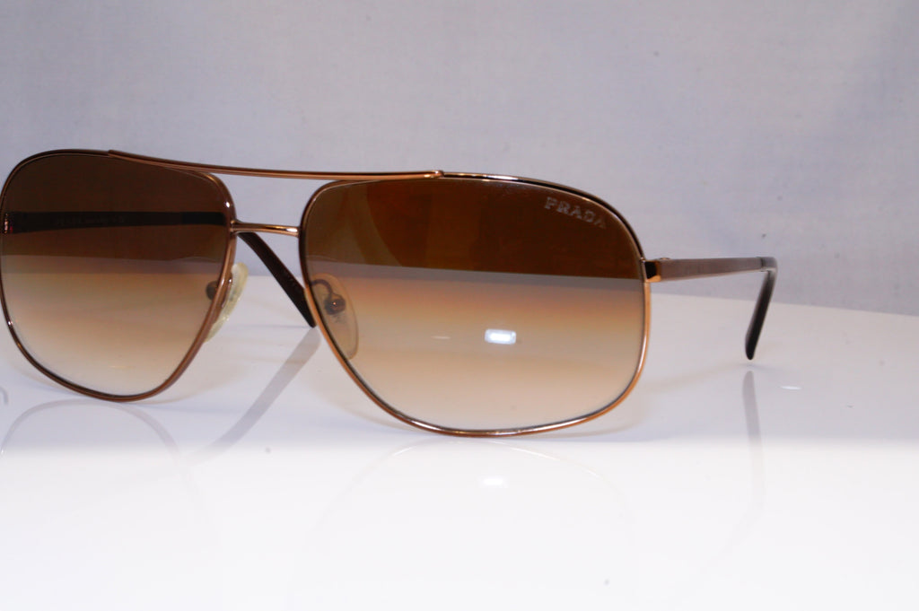 PRADA Mens Designer Sunglasses Brown Pilot SPR 53M 8AE-6S1 18704