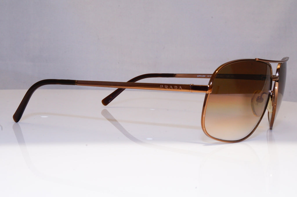 PRADA Mens Designer Sunglasses Brown Pilot SPR 53M 8AE-6S1 18704