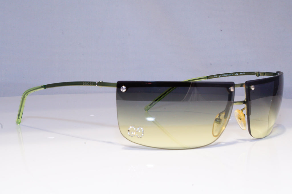 GUCCI Mens Womens Diamante Vintage Designer Sunglasses Green GG 2653 L4E 19700