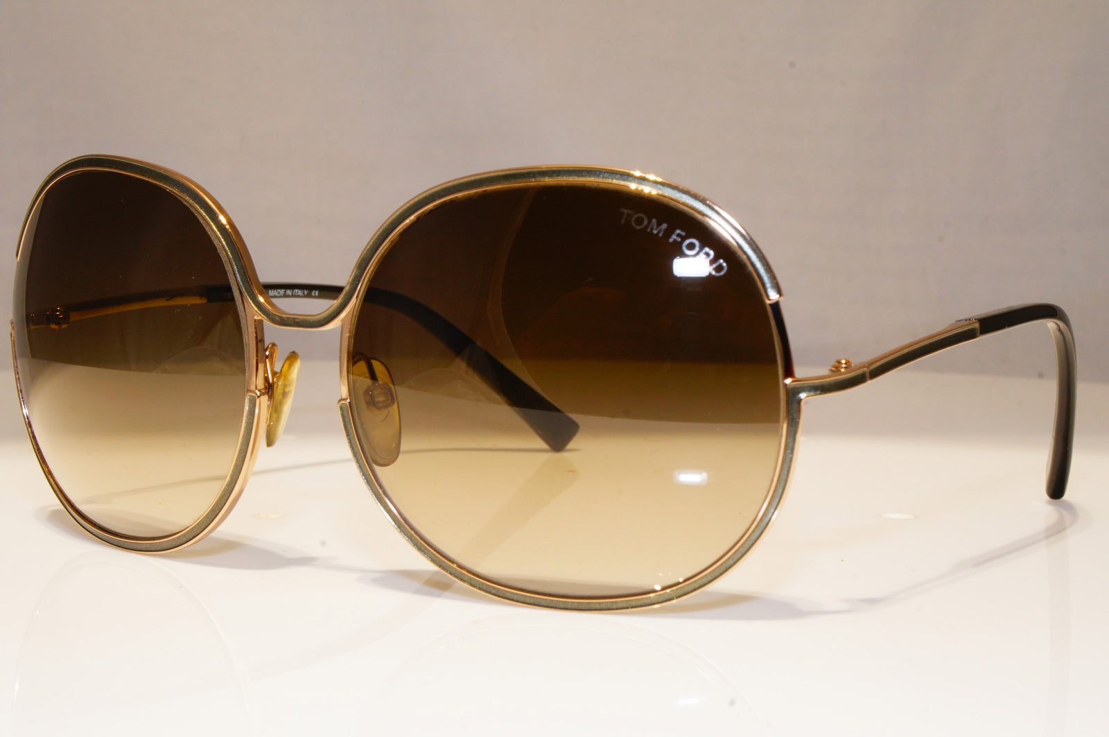 TOM FORD Womens Designer Sunglasses Gold Round Alexandra TF 118