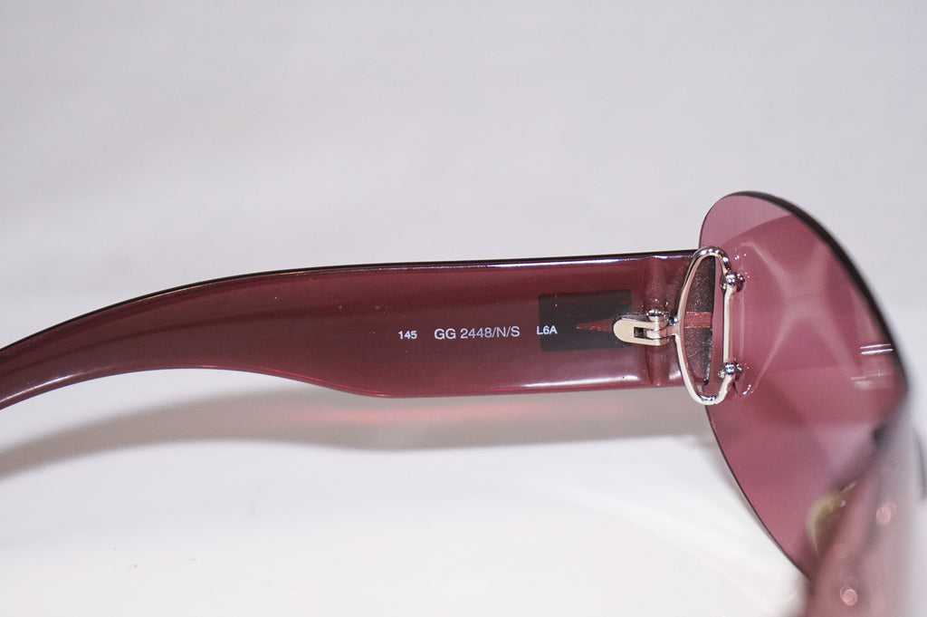 GUCCI Vintage 1990 Womens Designer Ski Sunglasses Burgundy GG 2448 L6A 15336