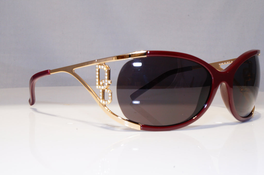 DOLCE & GABBANA Womens Diamante Sunglasses Gold Rectangle DG 816S K91 21804