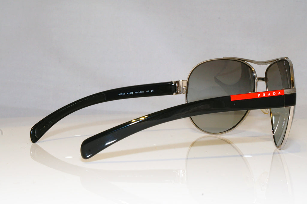 PRADA Mens Designer Sunglasses Black Aviator SPS 50I 1BC-3M1 17546