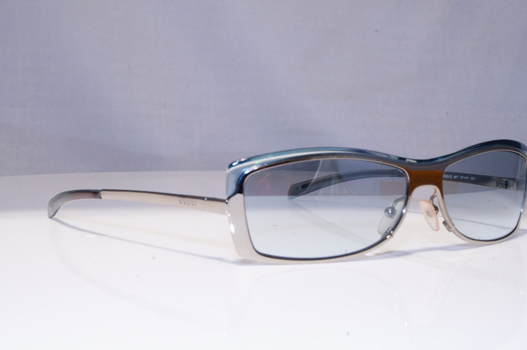 GUCCI Womens Vintage 1990 Designer Sunglasses Silver Rectangle GG 2689 6P7 21811