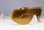 CHANEL Womens Oversized Designer Sunglasses Gold Shield BROWN CC 4125 125 20743