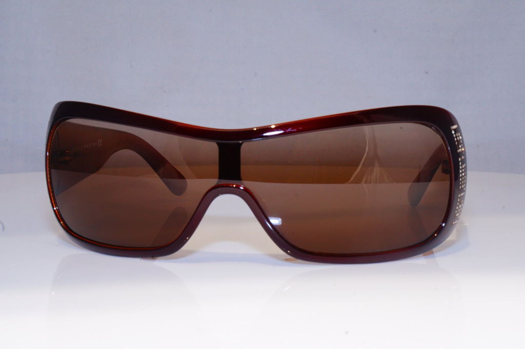 VERSACE Mens Diamante Designer Sunglasses Brown Shield 4098-B 520/13 19607