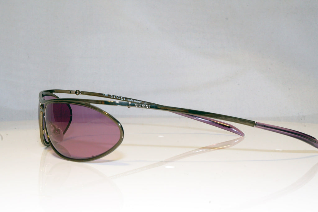 GUCCI Mens Vintage 1990 Designer Sunglasses Silver Wrap GG 1673 831T9 17491