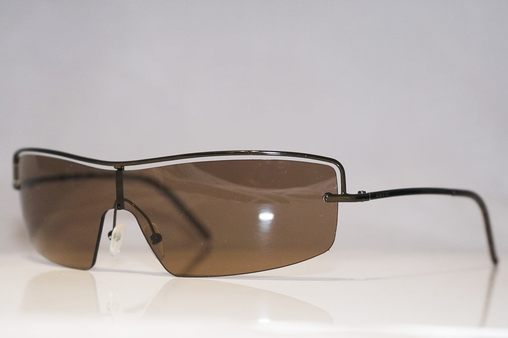 GUCCI 1990 Vintage Mens Designer Sunglasses Brown Wrap GG 2683 833 15579