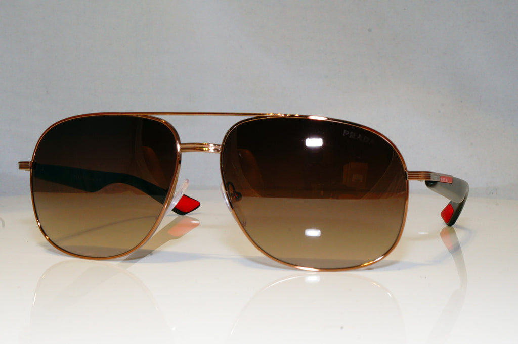 PRADA Mens Designer Sunglasses Brown Aviator SPS 50M 4AC-6S1 17495