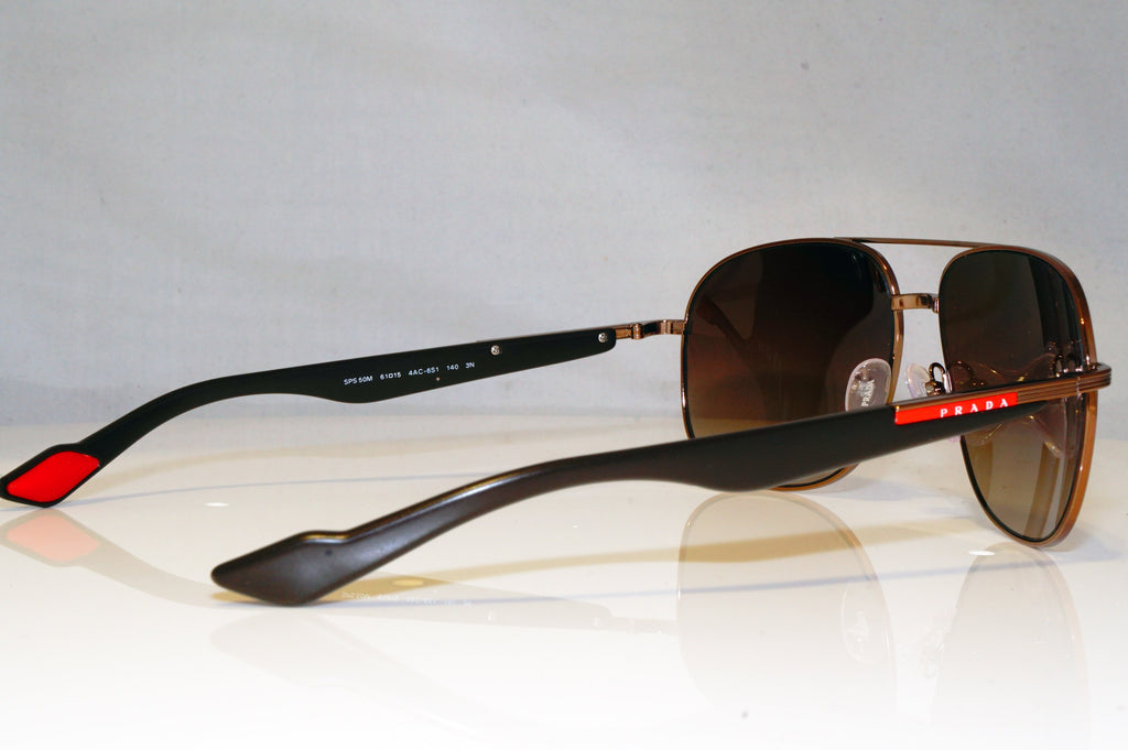 PRADA Mens Designer Sunglasses Brown Aviator SPS 50M 4AC-6S1 17495