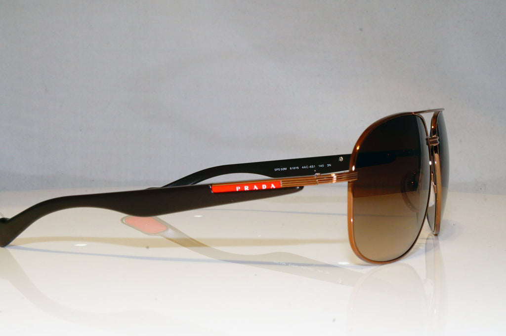 PRADA Mens Designer Sunglasses Brown Aviator SPS 50M 4AC-6S1 17495