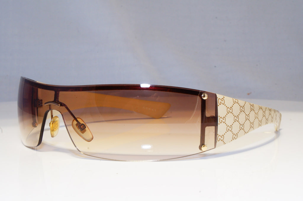 GUCCI Mens Designer Sunglasses Brown Shield MONOGRAM GG 1824 BLKDL 19476