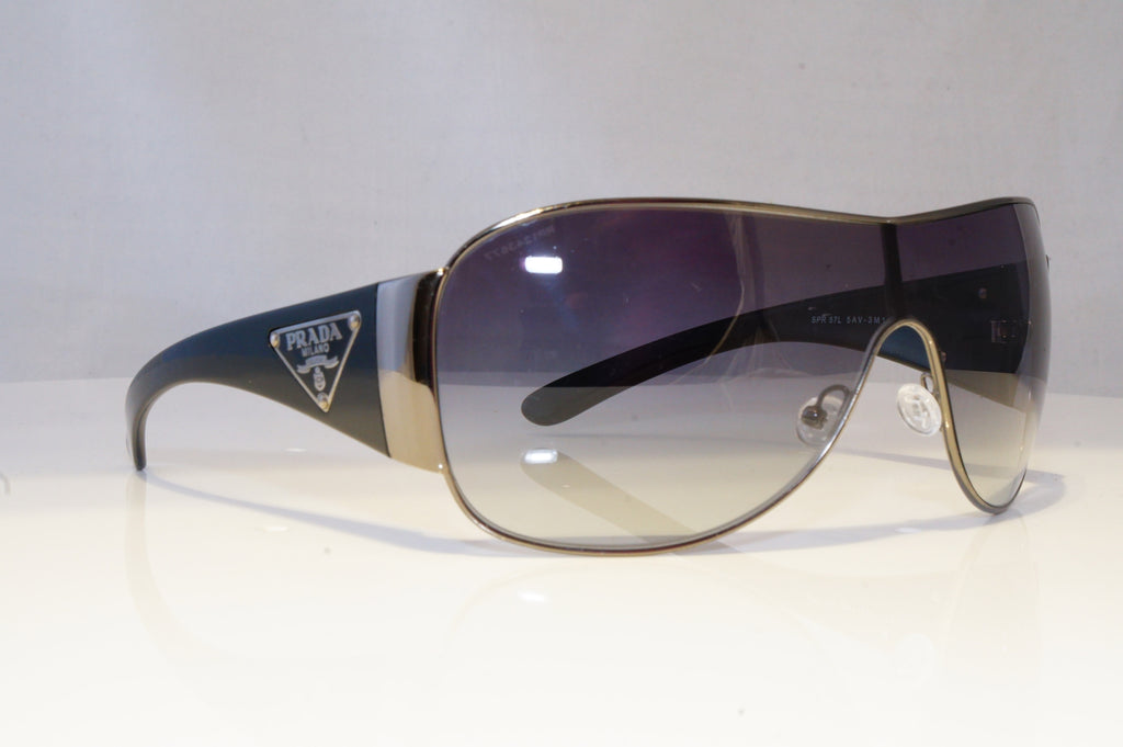 PRADA Mens Womens Unisex Designer Sunglasses Black Shield SPR 57L 5AV-3M1 20854